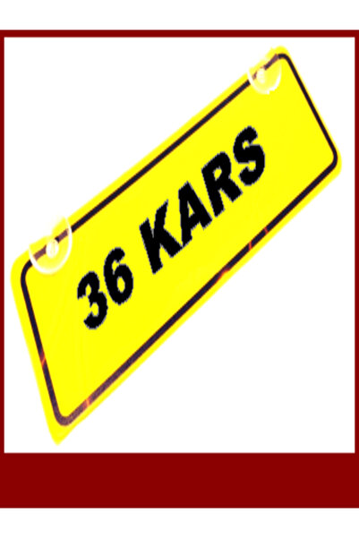 wonderlike 36 KARS Yazılı Sarı Dekor Plaka