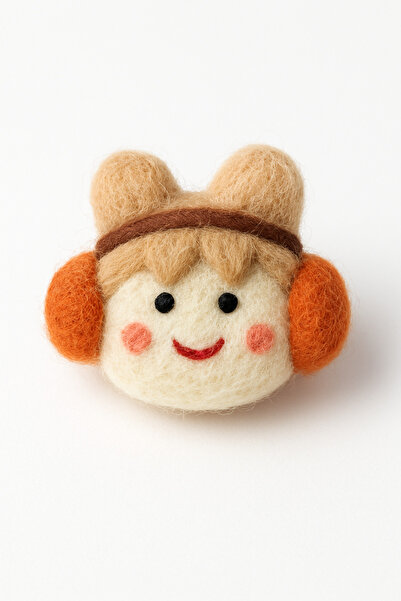 iğne izi El Yapımı Keçe Figür Broş Toka Taç Süsü – Sevimli Keçe Aksesuar 30
