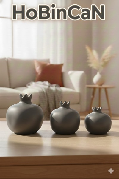 Pelirum modern dekoratif ev ofis üçlü bereket nar seti