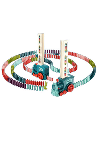 OferteTop Trenuleț Inteligent Care Stivuiește Piese Domino și Redă Sunete de Locomotivă