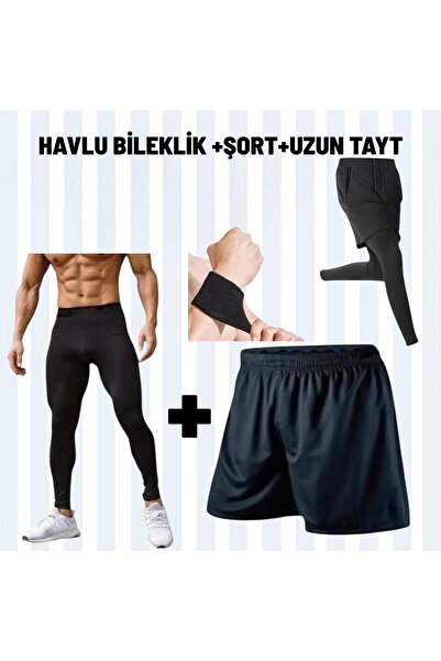 Gök Sports Towel Wristband Football Shorts Sports Shorts Training Shorts Long Thermal Athlete Leggings Soccer Leggings Shorts