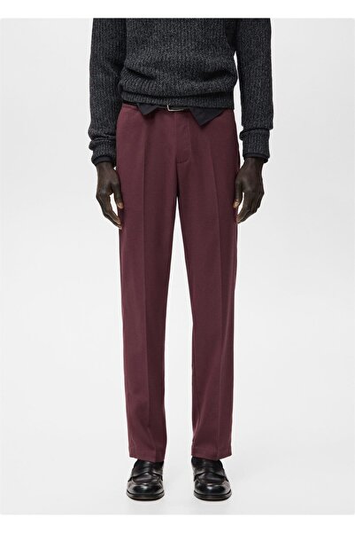 MANGO Man Regular kesim akışkan kumaşlı pantolon