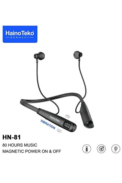 HAINOTEKO سماعة أذن لاسلكية Haino Teko HN81 سوداء اللون، تُعلق حول الرقبة
