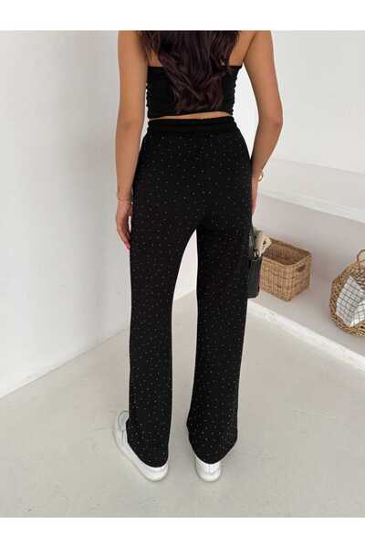 ByMisa Store Soft Modal Fabric Flared Black Stone Sweatpants