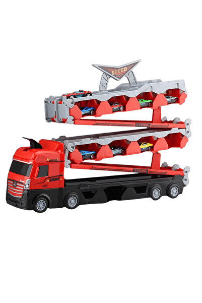 OferteTop Set Camion Trailer De Jucărie Cu 6 Mașini, Pista De Curse De 2m Și ...