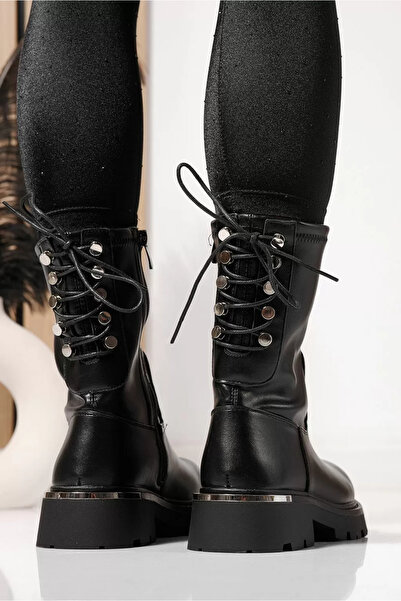 Zaira Ghete dama captusite negre din piele ecologica Evelyn #23076 - 37