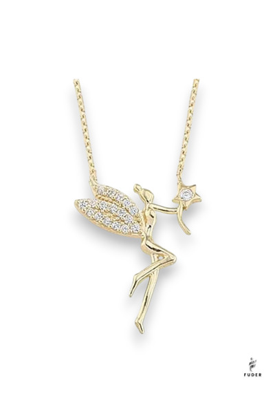 FUDER Altın renk Su Perisi Kolye