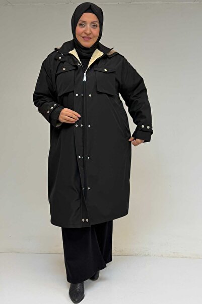 Eslina 43061 Μεγάλο μέγεθος με καλυμμένη τσέπη με φερμουάρ Bondit Cap - Μαύρο