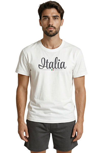 Color Luxe Elegant Cursive Script'Italia' and Minimal Flag Printed Design Pre...