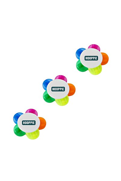 OEM Set 3 Mini carioci Hooppie,10 cm, 5 evidentiatoare colorate, fluorescente, ABS, 03 ani+