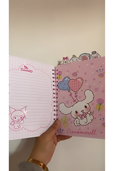 synshop Cinnamoroll Striped Spiral Notebook with Bookmark School Office Stationery Necessities Luxury Gift