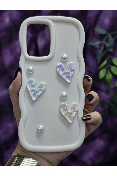 Magic Ring Vivo Y21/Y21S Compatible Shiny Heart & Pearl Detailed Soft Stylish Phone Case