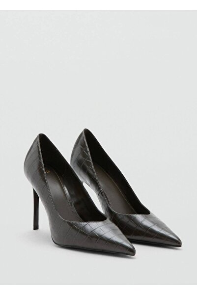 MANGO Woman Timsah derisi görünümlü topuklu ayakkabı