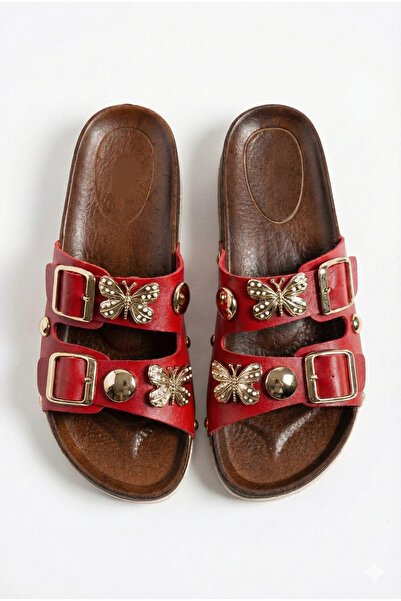 StWenn Sandale de zi cu zi anatomice cu talpă groasă, cu curea reglabilă cu cataramă dublă pentru femei