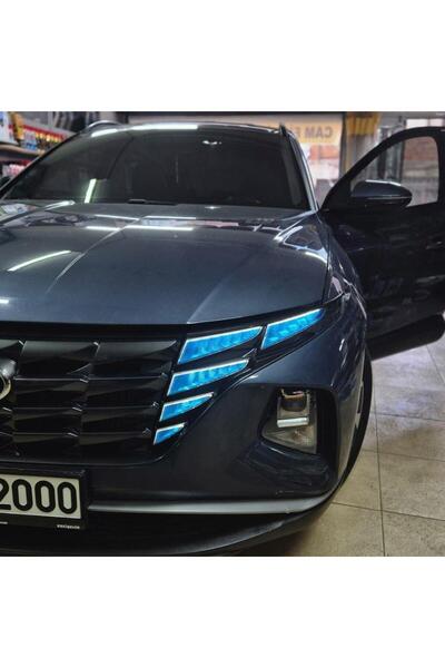 Carmind مجموعة ملصقات أضواء النهار لهيونداي توسان باللون الأزرق 2021-2024