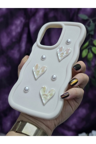 Magic Ring Redmi 13C Compatible Shiny Heart & Pearl Detailed Soft Stylish Phone Case