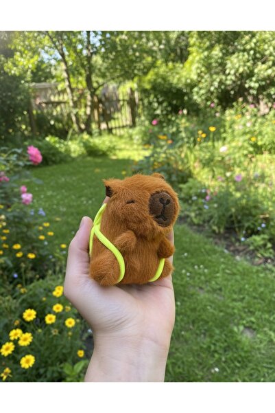 İŞTE BU Kapibara Yeşil Sülfat / Peluş Kahverengi Anahtarlık/ Yeşil Kaplumbağa /Capybara Oyuncak/ Labubu 10CM