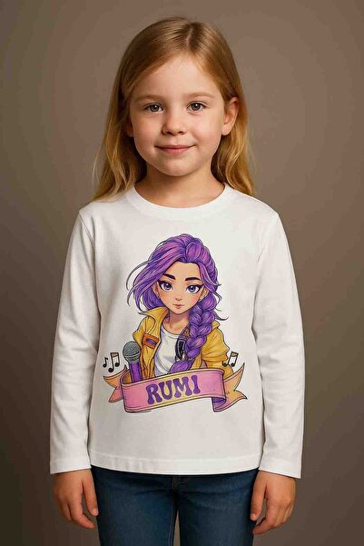 miamiakids K-Pop Rumi huntres huntrıx baskılı uzunkol tişört