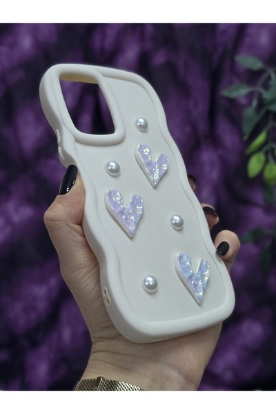 Magic Ring Vivo Y16 Compatible Shiny Heart & Pearl Detailed Soft Stylish Phone Case