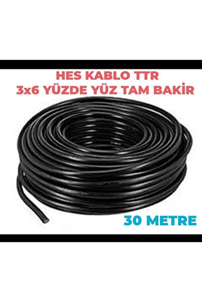 HES KABLO TTR YÜZDE YÜZ TAM BAKİR 3X6 (1-50 METRE ARASI) (3X6 TTR TAM BAKIR) ...