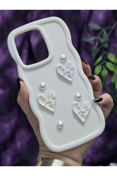 Magic Ring Vivo Y35 Compatible Shiny Heart & Pearl Detailed Soft Stylish Phone Case