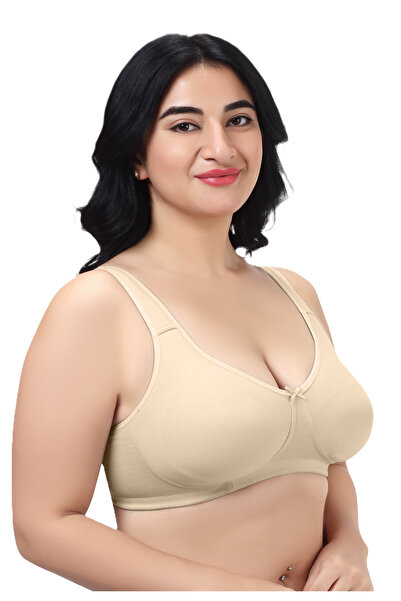 RAJNI Women's Bra D Cup Cotton Lycra Soft Stretch Minimizer Seamless Full Coverage Non-Padded Wire-Free