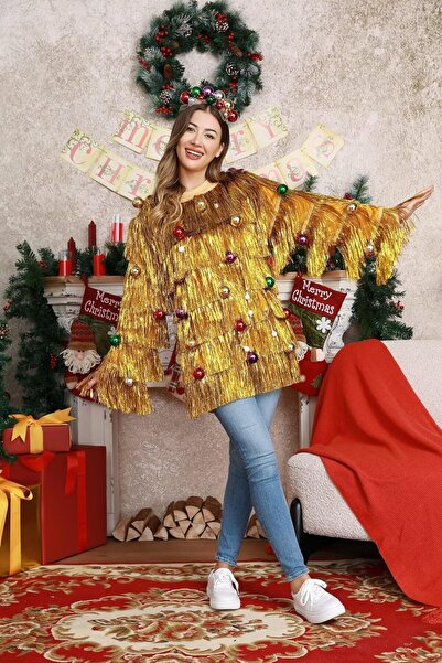OEMN Funny blouse for women, Christmas theme, tinsel pattern