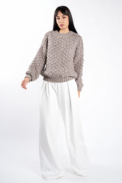 monarh Cappuccino oversized textured sweater