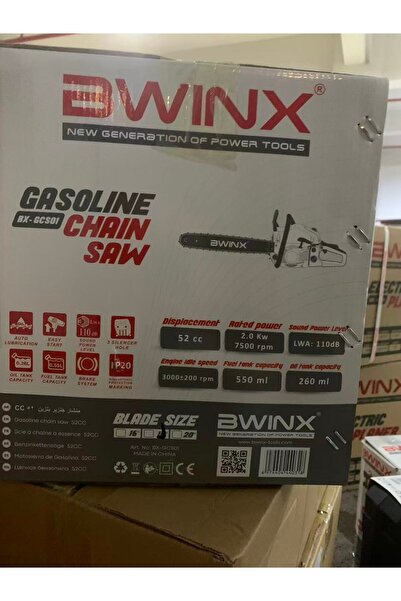 BWINX 16-inch 52cc Petrol Chainsaw, 2.0 kW, 7500 RPM, 2-Stroke, Model BX-GCS 01
