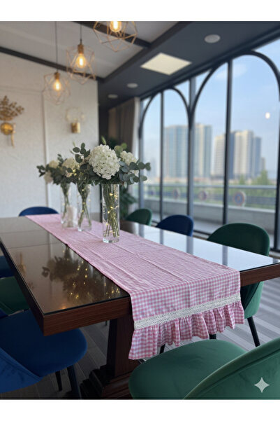 LUMIA ÇEYİZ سجادة مربعة مكشكشة باللون الوردي مقاس 40×120