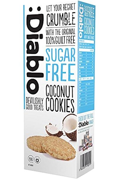 Diablo كوكيز جوز الهند خالي من السكر، 150 غرام