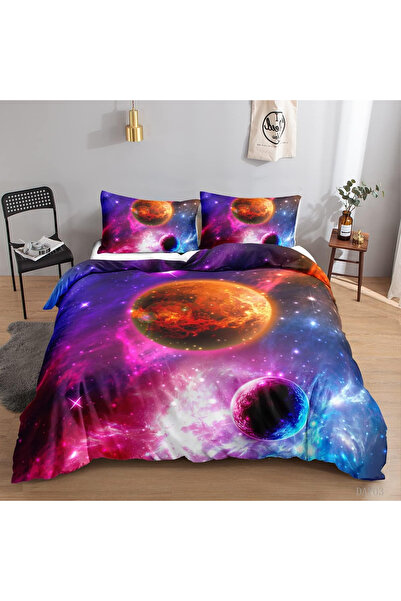 OEM 3D planets pattern bedding, duvet cover 200x200 cm, 2 pillowcases 50x75 cm