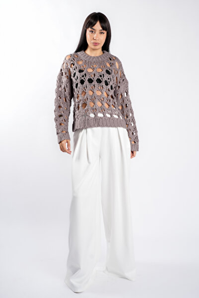 monarh Lilac crochet sweater
