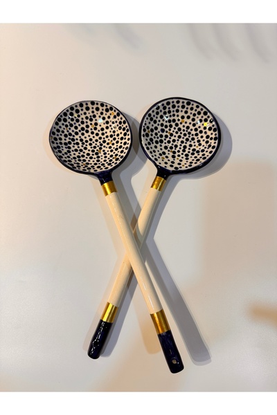 Terra Art Sunum kaşığı el yapımı seramik ikili kaşık