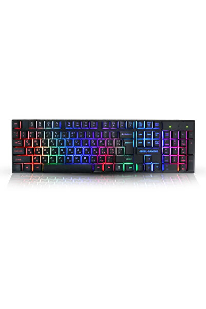 JEDEL-GAMING GK 110+ Wired Gaming Rainbow Led Keyboard And Mouse Combo - Black