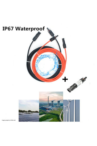 OEM Cablu solar 6mm, 5m negru + 7m rosu, cu conectori MC4 + o siguranta MC4 15A