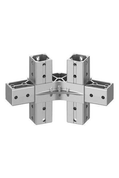 okifix 40x40 mm Kutu Profillerle Uyumlu 11,25° Açılı Çift Yön Aşıklı Dört Yol...