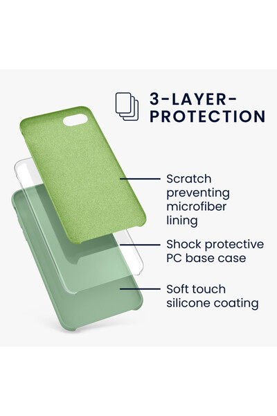 KWmobile Case for Apple iPhone SE 3/iPhone 8/iPhone 7, Silicone, Green, 40225.243