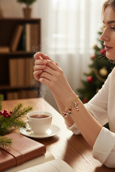 Alyas Aksesuar سوار سلسلة ذهبي اللون بتصميم السنة الجديدة