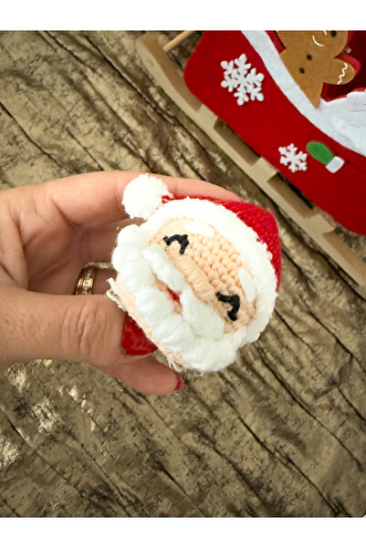 PURPLE'S BİR TUTAM MUTLULUK دمية أميجورومي على شكل سانتا كلوز قليل الشعر مع مشبك