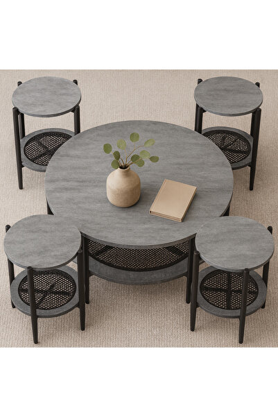 HOMEZ NEED Modern 1+4 Tea Table Set - Contemporary Design