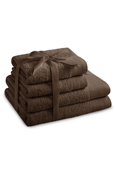 Amelia Home Set of 4 bath towels, 100% cotton, 450 g/m2, Amari, 2x70x140 cm, 2x50x100 cm, brown