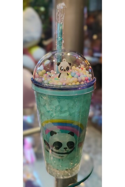 ada çanta kırtasiye Illuminated Model Fancy Lid Plastic Cup with Straw 470ml Ad63626