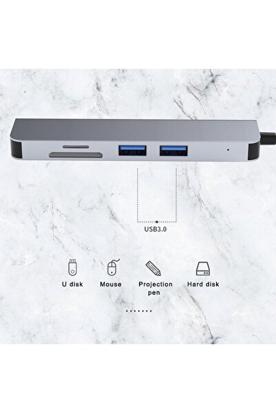 zyteq Docking Station ZYTEQ, 5 în 1, 2x USB 3.0, 1x HDMI 4K, gri
