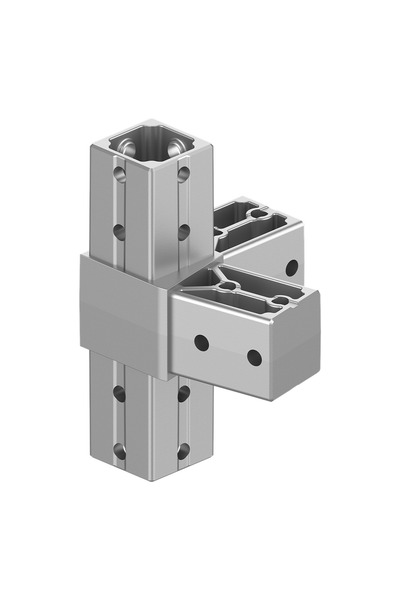 okifix 40x40 mm Kutu Profillerle Uyumlu 11,25° Açılı Alt Yönlü Dört Yollu Ken...