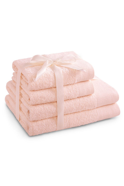 Amelia Home Set of 4 bath towels, 100% cotton, 450 g/m2, Amari, 2x70x140 cm, 2x50x100 cm, powder pink