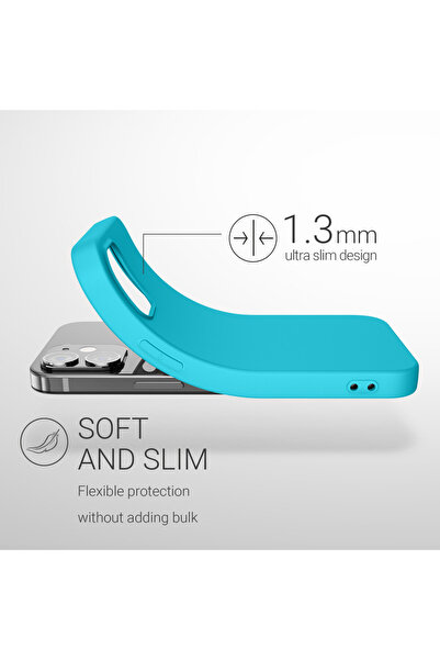 KWmobile Case for Apple iPhone 12/iPhone 12 Pro, Silicone, Blue, 53938.223