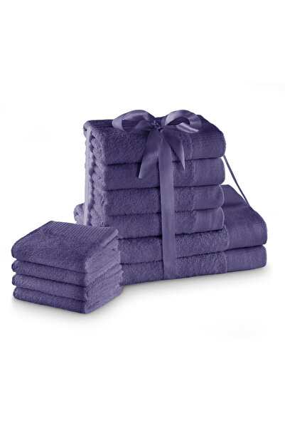 Amelia Home Set of 10 bath towels, 100% cotton, 450 g/sqm, Amari, 2x70x140 cm, 4x50x100 cm, 4x30x50 cm, purple