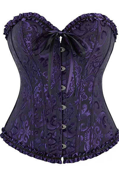 Bikini Mayokini Dünyası Enissa Embroidered Corset - Purple-Black