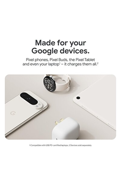 Google 45W USB C Power Charger 3 Pin - Fast-Charging Pixel Phone Charger Compatible with Prod